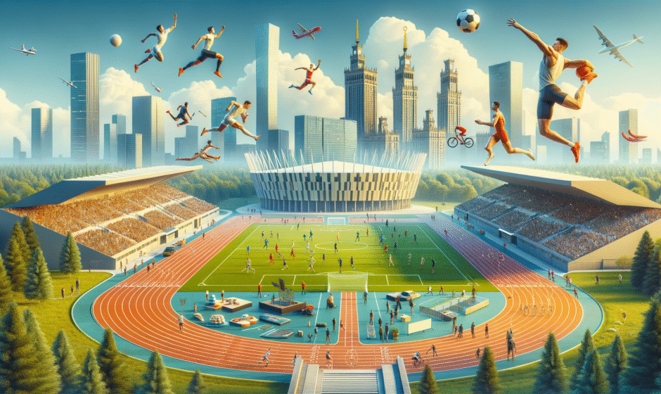 Sportowe wydarzenie w Wielkopolsce, z zawodnikami z Poznania i okolicznych gmin, ukazujące pulsujący świat lokalnych pasji sportowych.